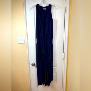 Ramy Brook Navy Midi Dress Wide Smocked Waist Size XS